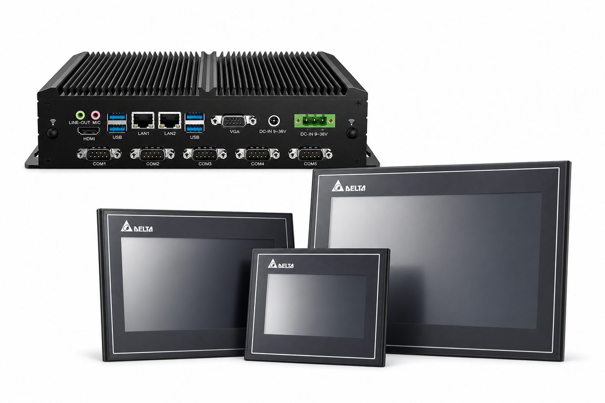 IHMs e PCs industriais Delta